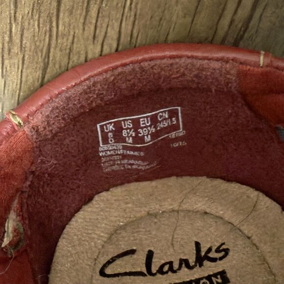 Clark’s Collection Red Leather Mary Jane Loafer With T Strap Design Size 8.5M - Picture 5 of 6